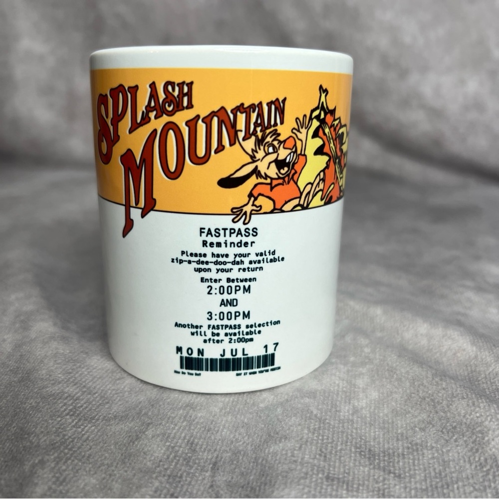 Splash Mountain 12oz Mug Fast Pass Ticket Brer Rabbit Zip-a-dee-doo-dah